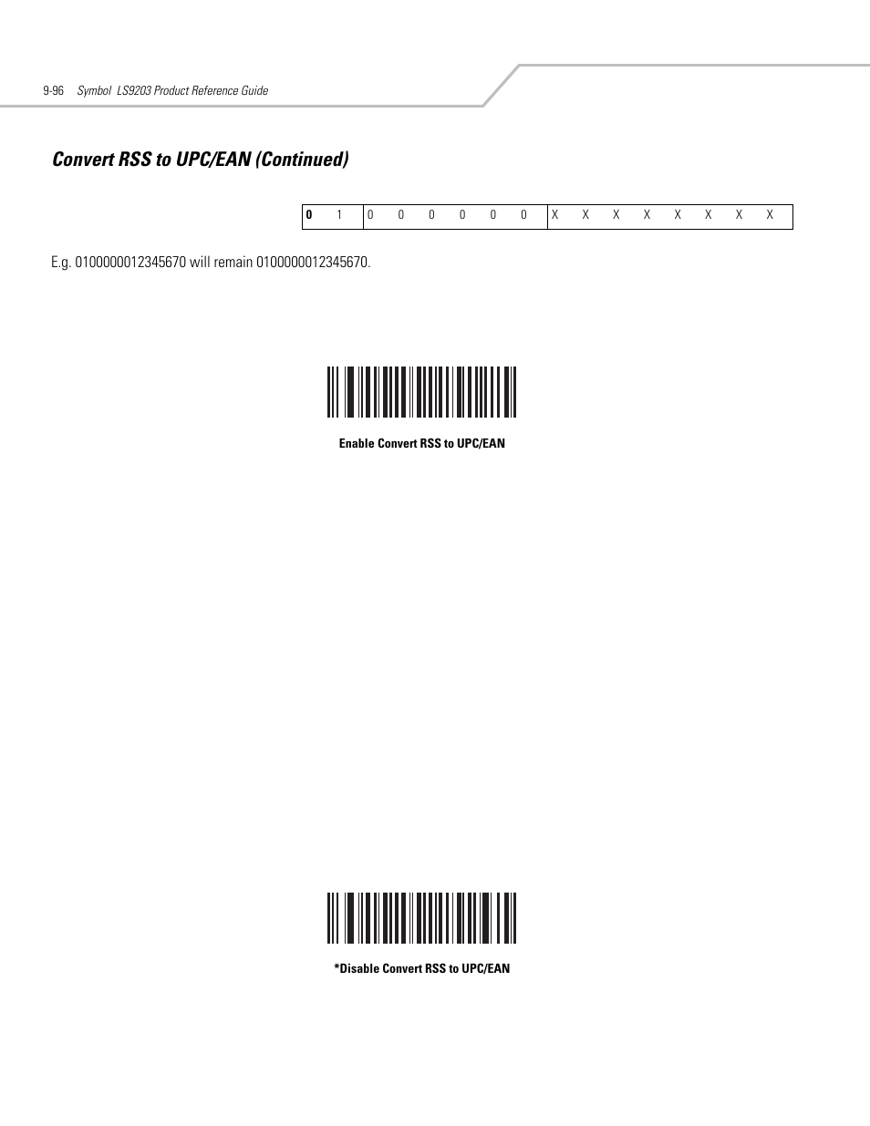 Convert rss to upc/ean (continued) | Motorola SYMBOL LS9203 User Manual | Page 276 / 338