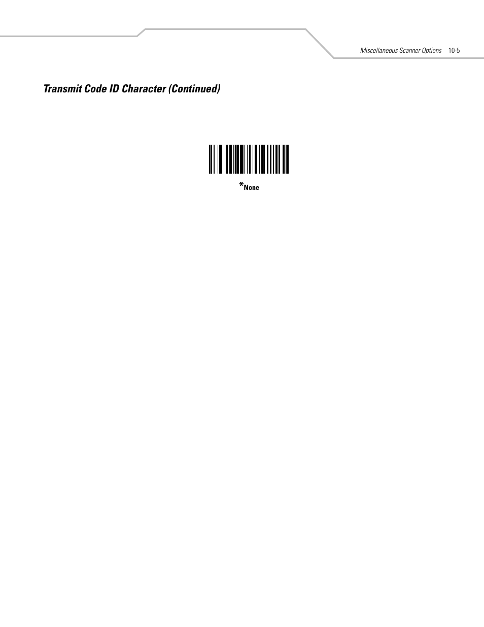 Transmit code id character (continued) | Motorola SYMBOL LS9203 User Manual | Page 287 / 338