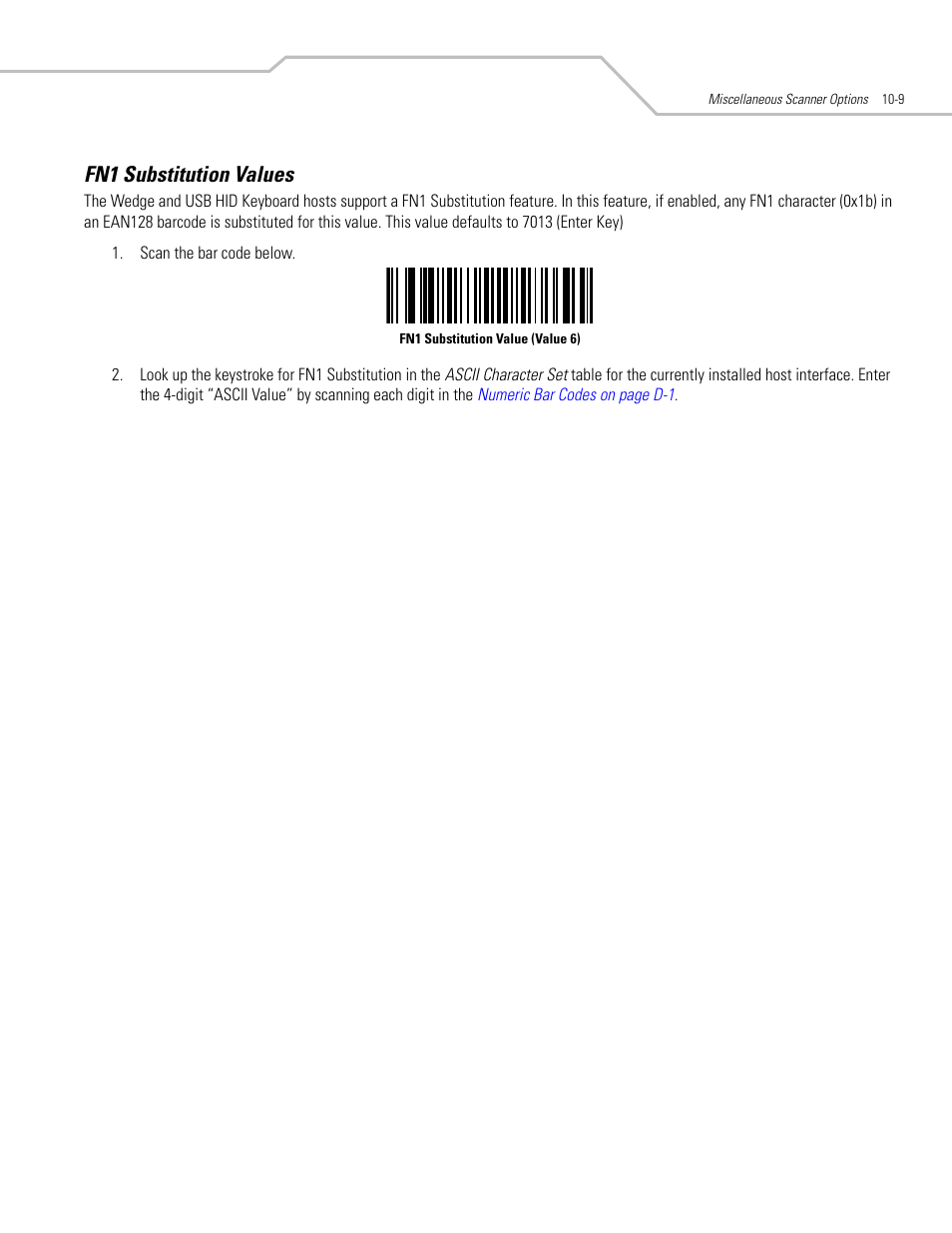 Fn1 substitution values, Fn1 substitution values -9 | Motorola SYMBOL LS9203 User Manual | Page 291 / 338