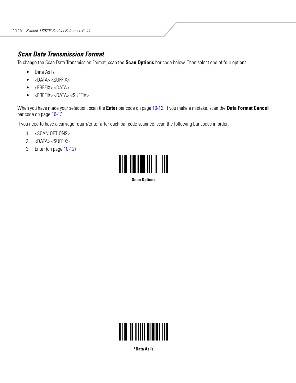 Scan data transmission format, Scan data transmission format -10 | Motorola SYMBOL LS9203 User Manual | Page 292 / 338