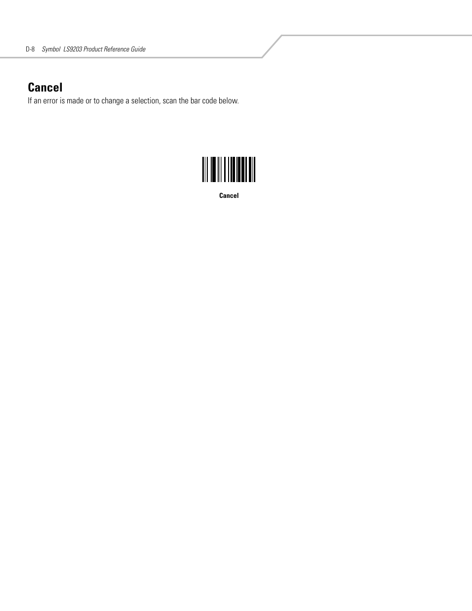 Cancel | Motorola SYMBOL LS9203 User Manual | Page 324 / 338