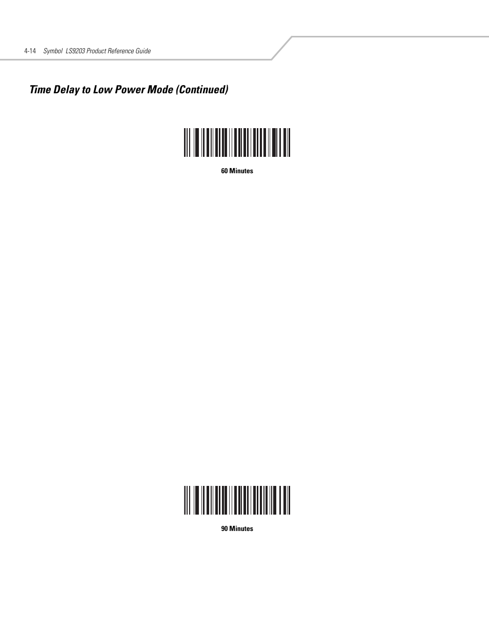 Time delay to low power mode (continued) | Motorola SYMBOL LS9203 User Manual | Page 54 / 338