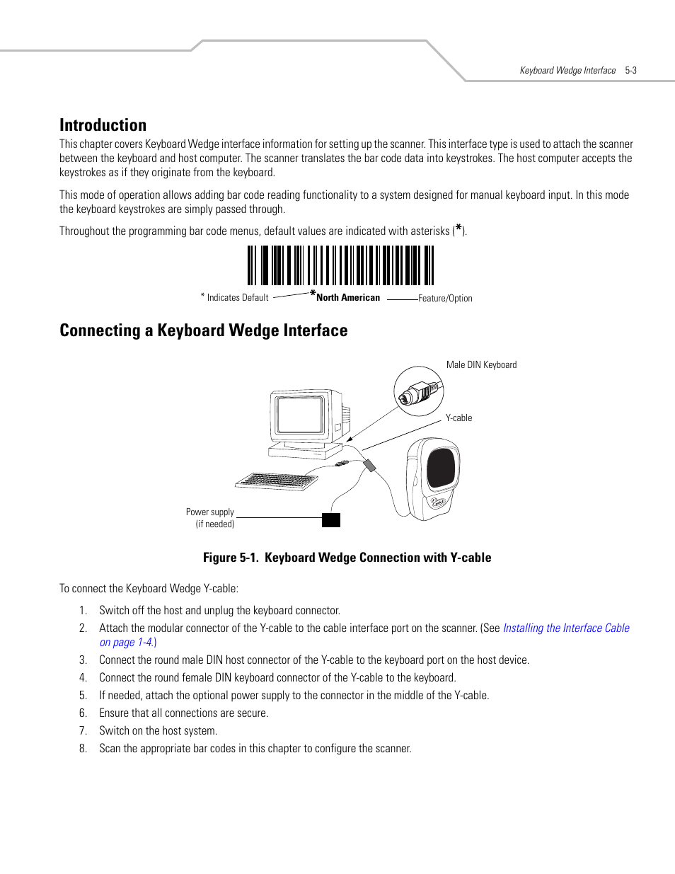 Introduction, Connecting a keyboard wedge interface | Motorola SYMBOL LS9203 User Manual | Page 59 / 338