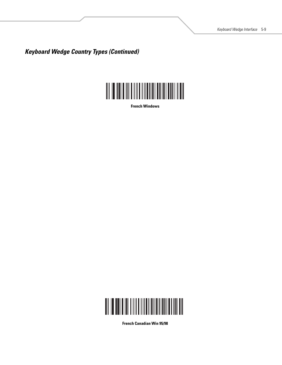 Keyboard wedge country types (continued) | Motorola SYMBOL LS9203 User Manual | Page 65 / 338