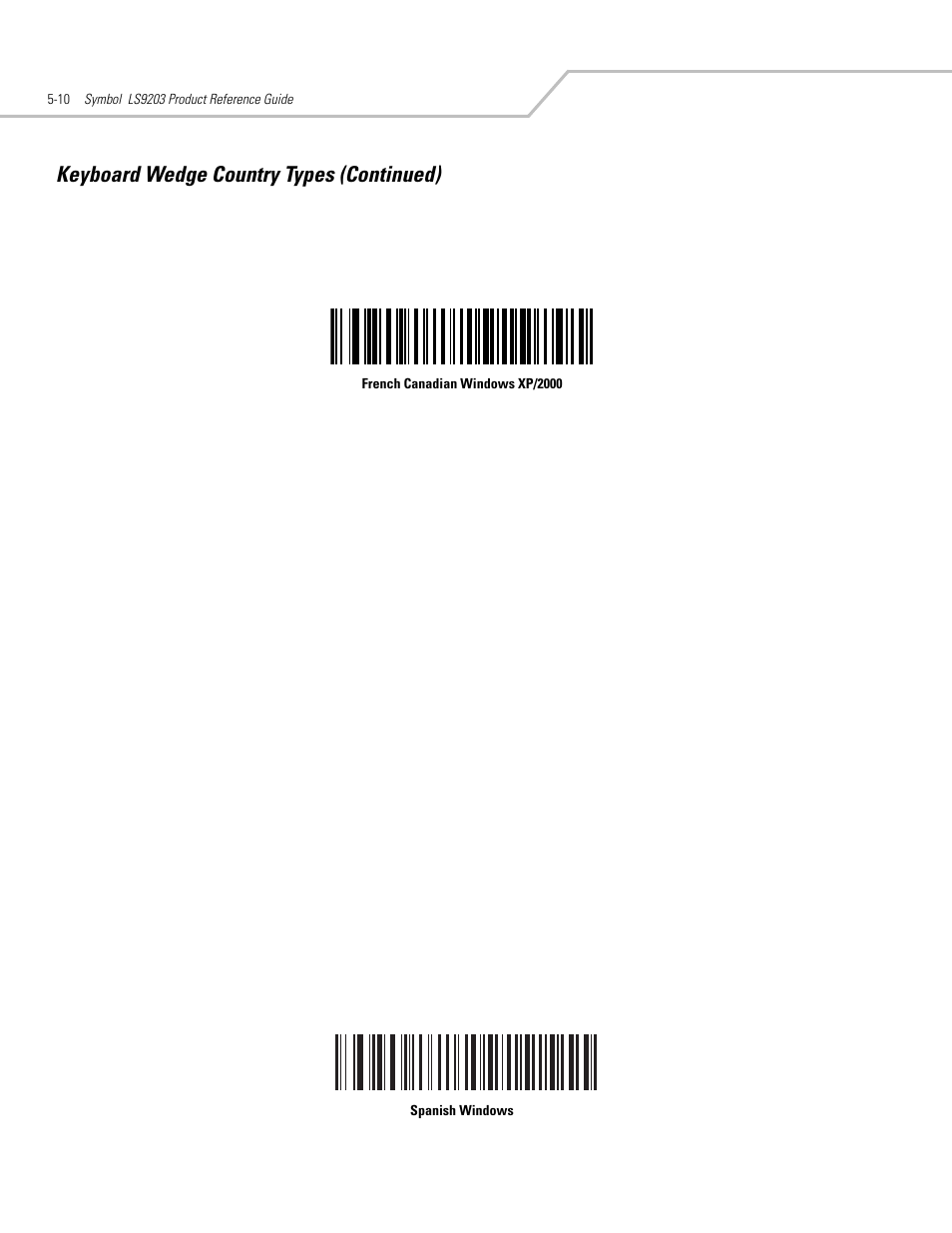 Keyboard wedge country types (continued) | Motorola SYMBOL LS9203 User Manual | Page 66 / 338