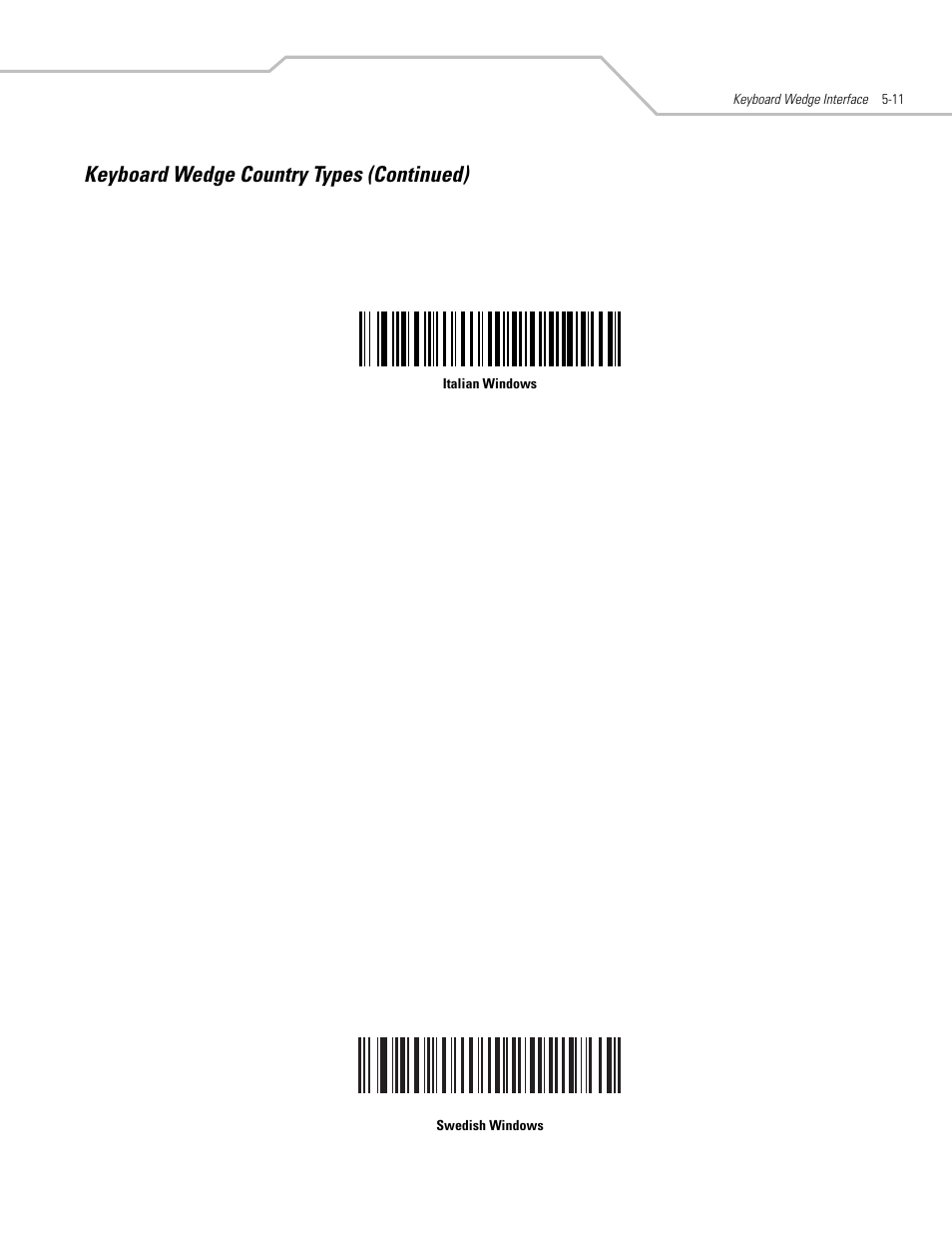 Keyboard wedge country types (continued) | Motorola SYMBOL LS9203 User Manual | Page 67 / 338