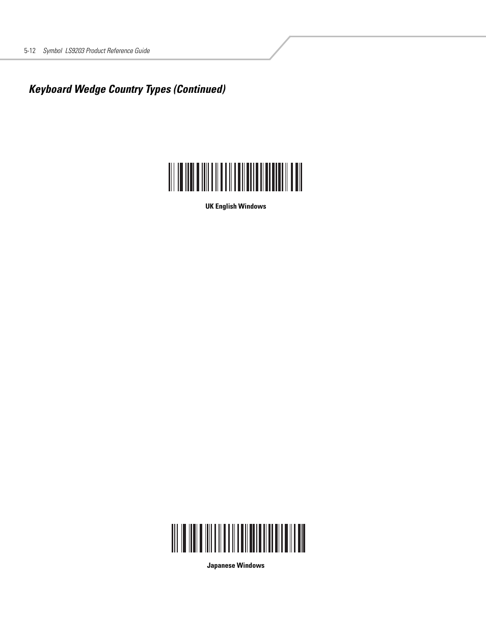 Keyboard wedge country types (continued) | Motorola SYMBOL LS9203 User Manual | Page 68 / 338