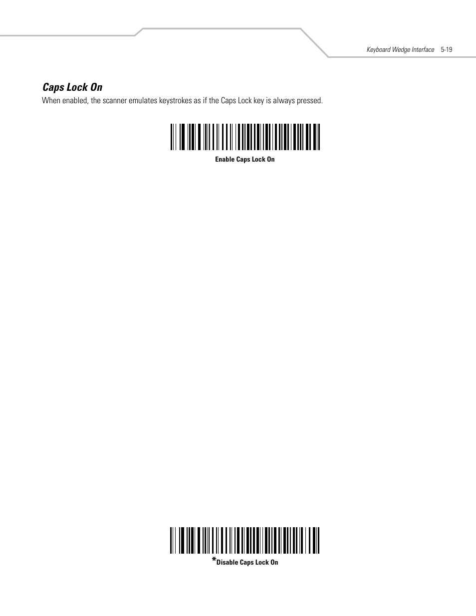 Caps lock on, Caps lock on -19 | Motorola SYMBOL LS9203 User Manual | Page 75 / 338