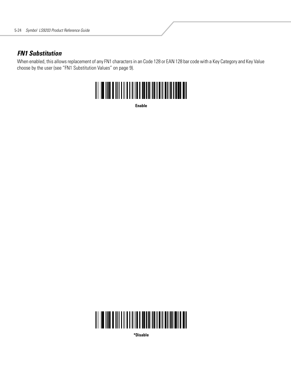 Fn1 substitution, Fn1 substitution -24 | Motorola SYMBOL LS9203 User Manual | Page 80 / 338