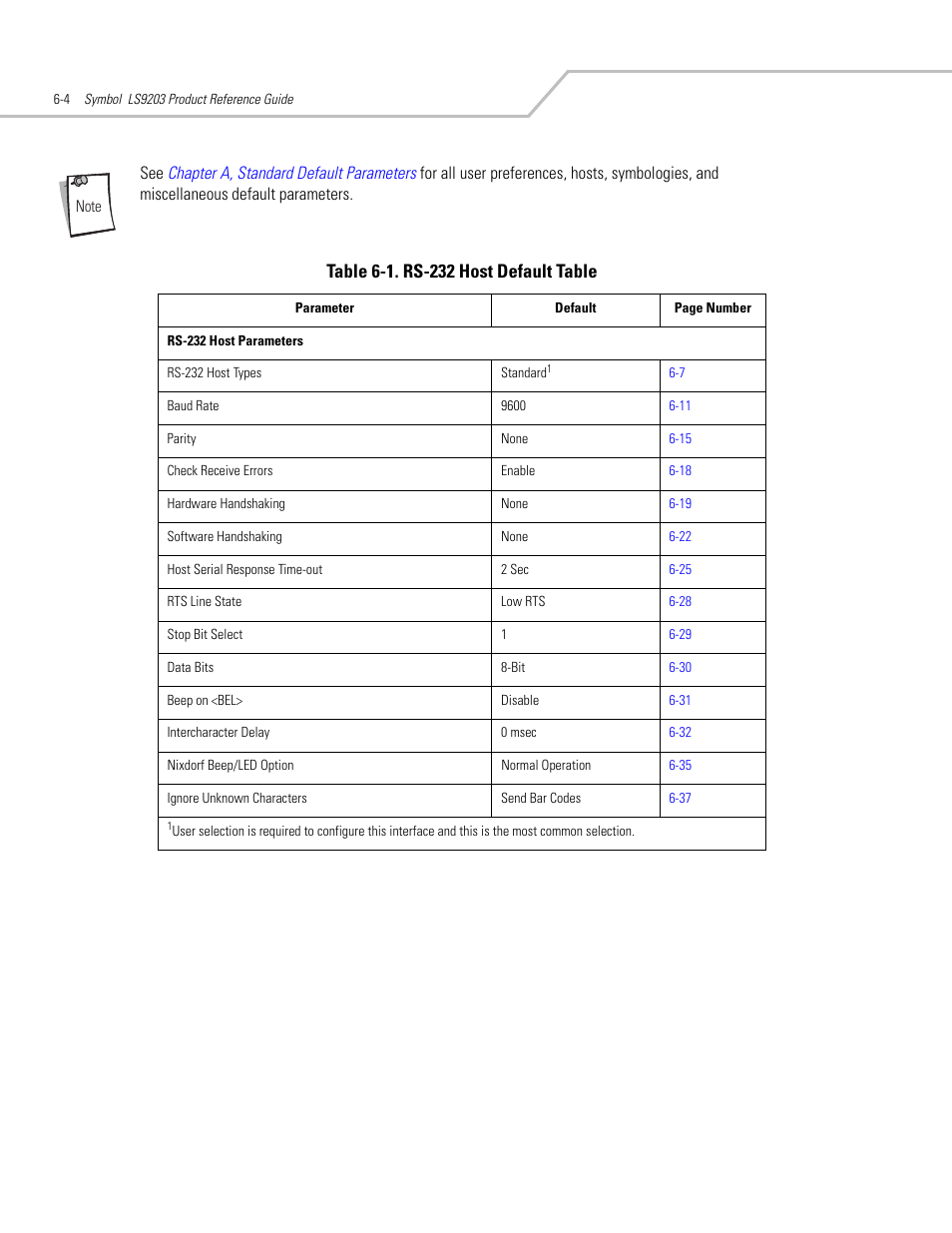 Table 6-1, Lists | Motorola SYMBOL LS9203 User Manual | Page 96 / 338