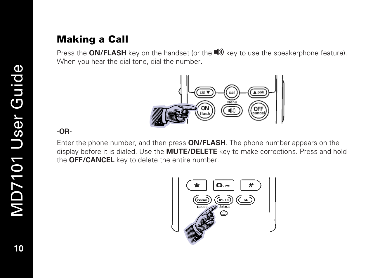 Making a call, Md7101 user guide | Motorola E51 Series User Manual | Page 25 / 54