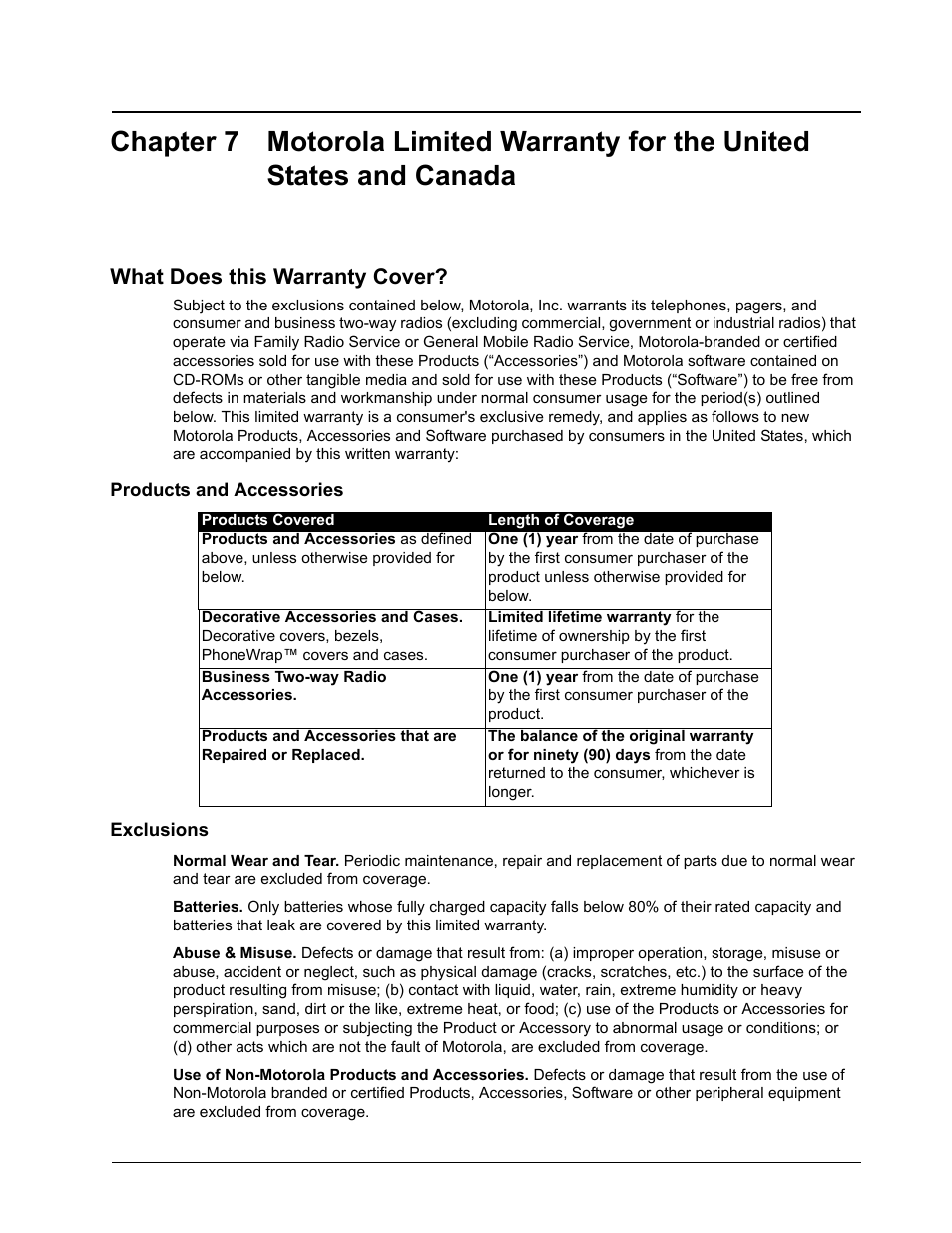 What does this warranty cover | Motorola DTR510 User Manual | Page 59 / 68