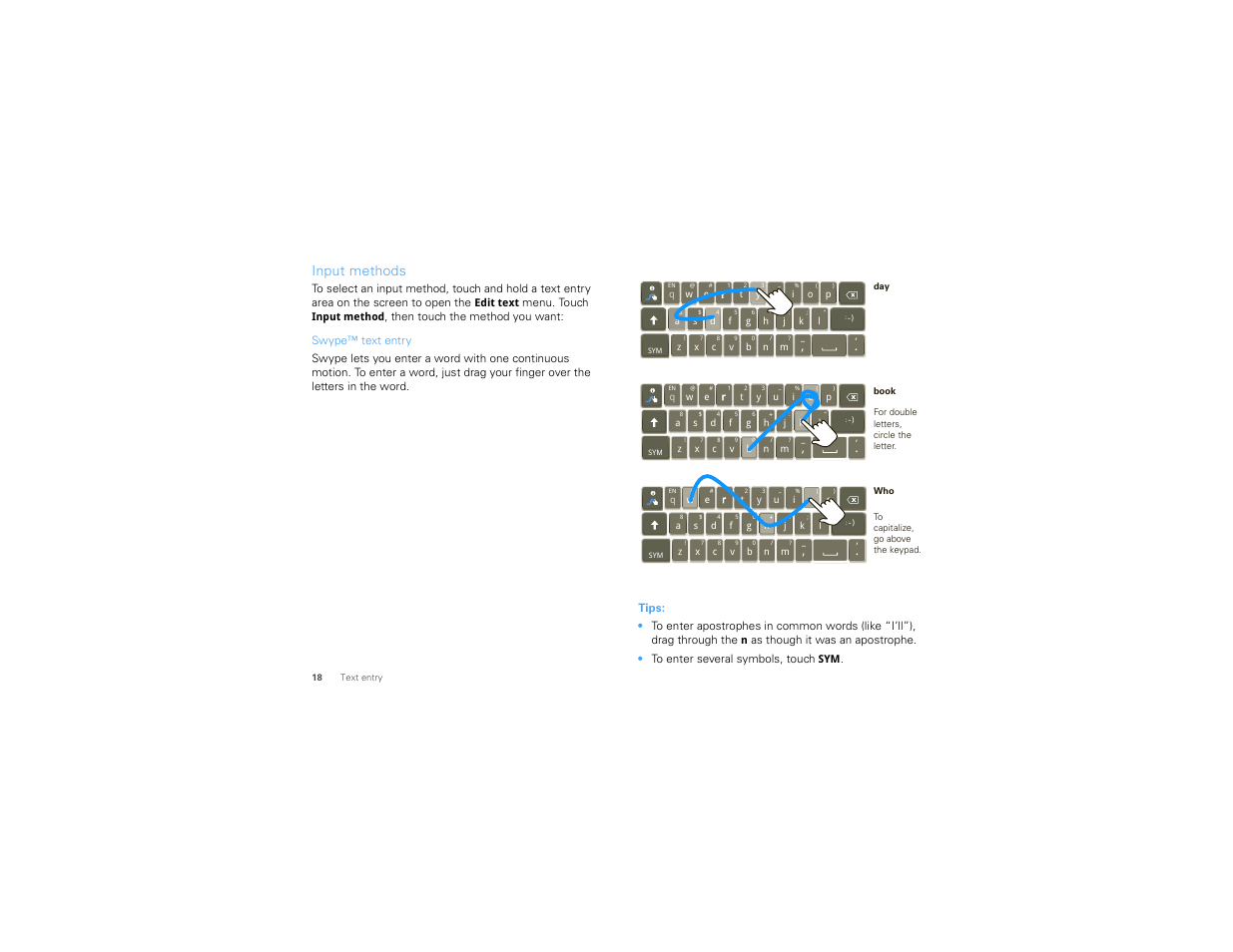 Input methods | Motorola 68000202880-C User Manual | Page 20 / 72