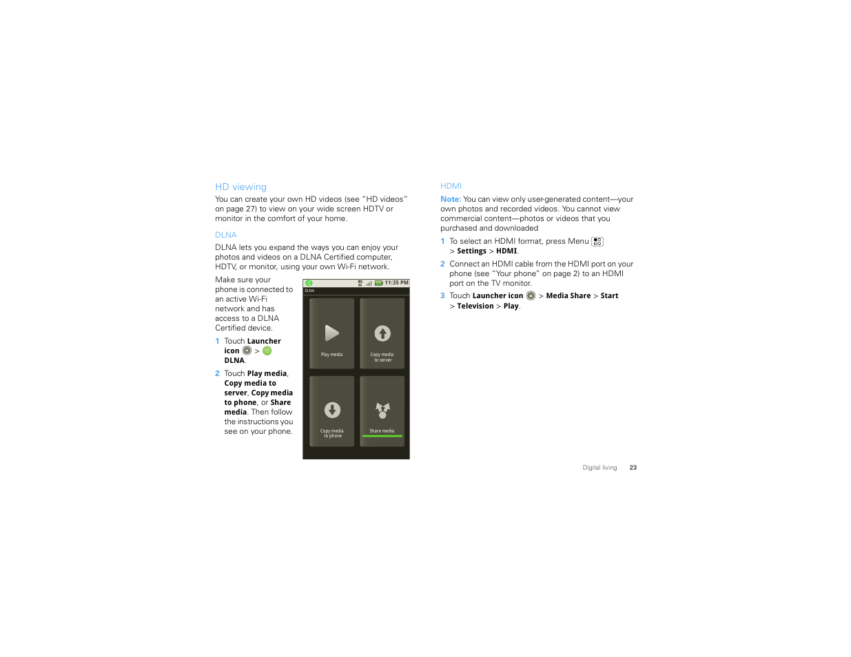 Hd viewing | Motorola 68000202880-C User Manual | Page 25 / 72