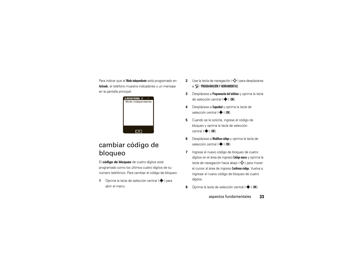 Cambiar código de bloqueo | Motorola Z6C User Manual | Page 175 / 296