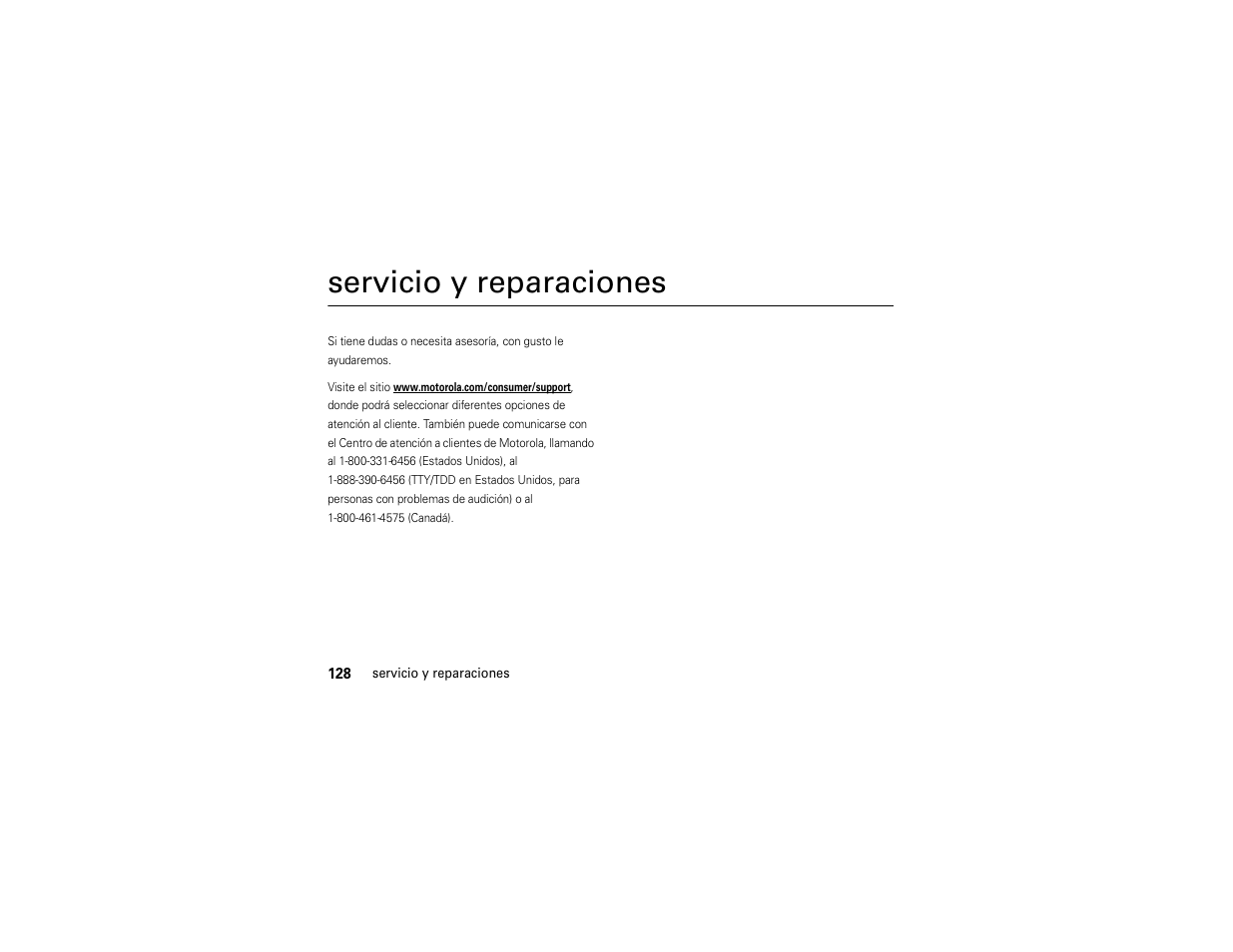 Servicio y reparaciones | Motorola Z6C User Manual | Page 270 / 296