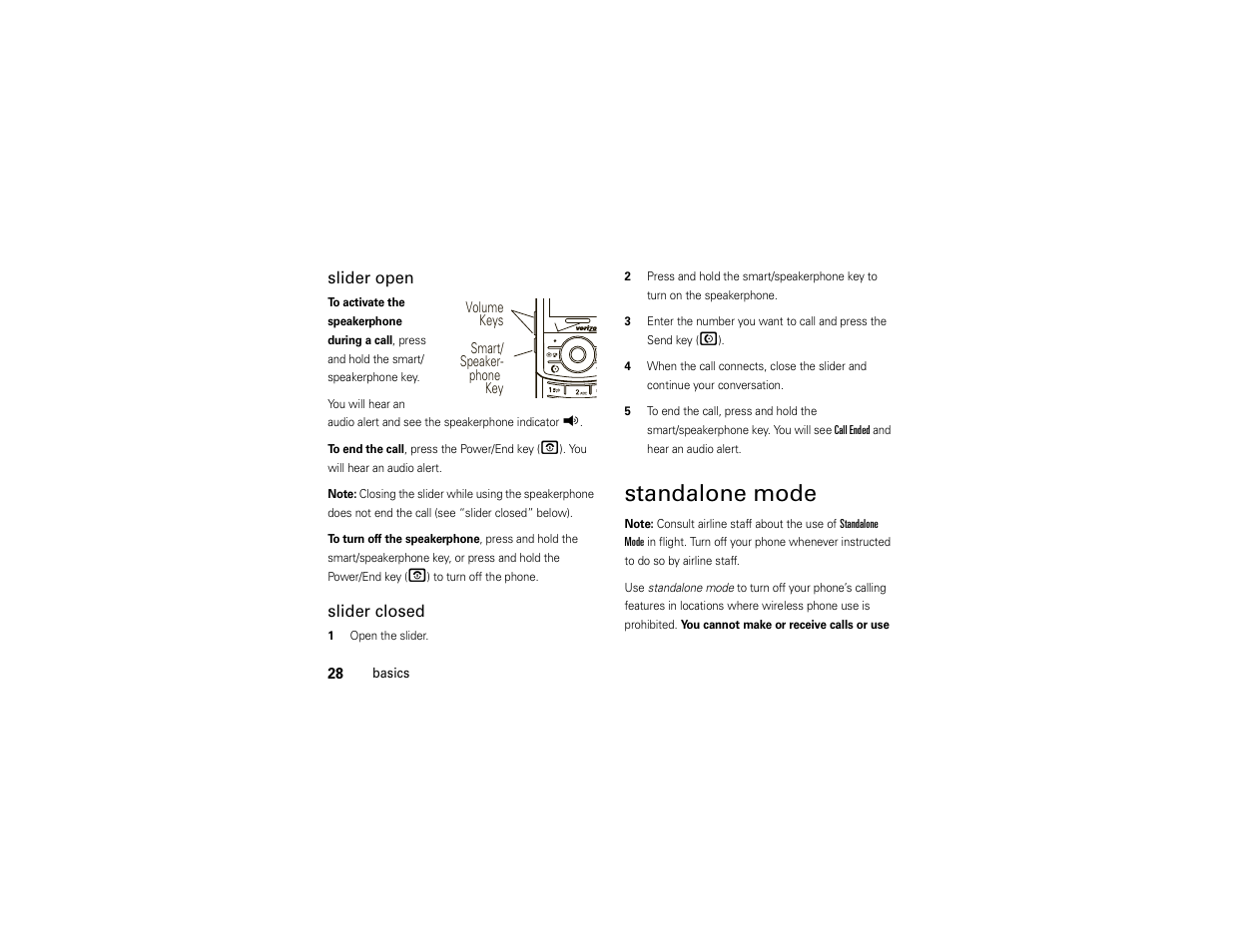 Standalone mode | Motorola Z6C User Manual | Page 30 / 296