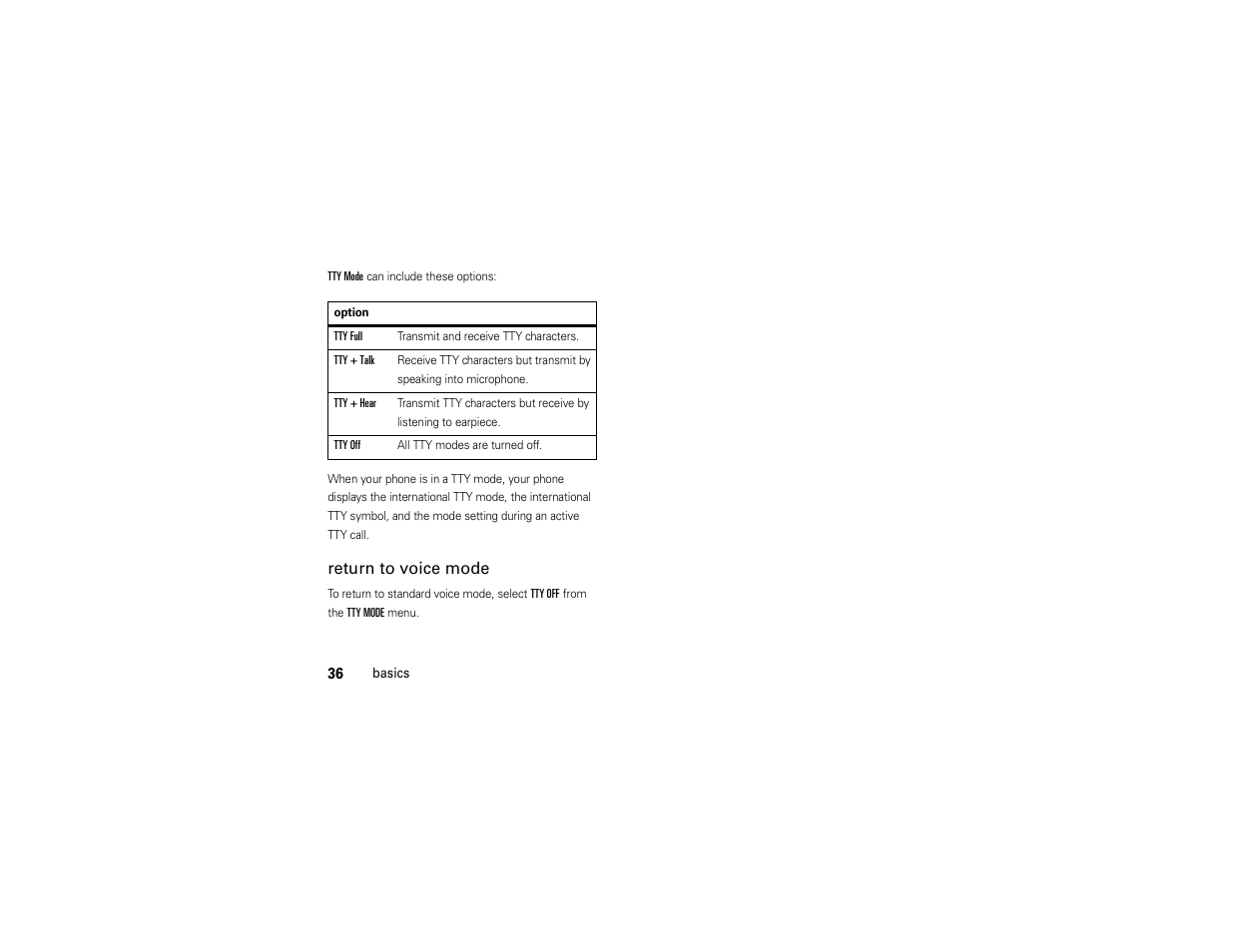 Return to voice mode | Motorola Z6C User Manual | Page 38 / 296