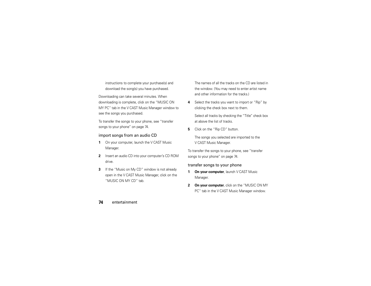 Motorola Z6C User Manual | Page 76 / 296