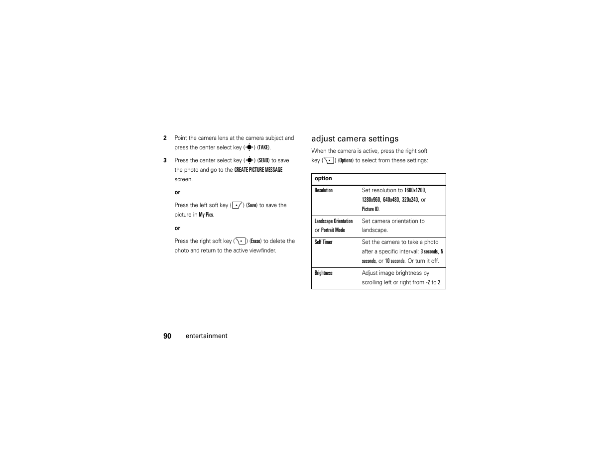 Adjust camera settings | Motorola Z6C User Manual | Page 92 / 296