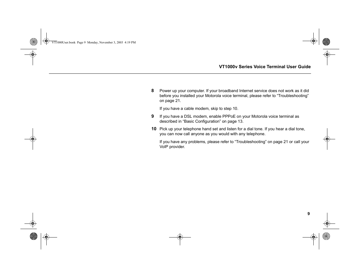 Motorola VT1000v User Manual | Page 15 / 32