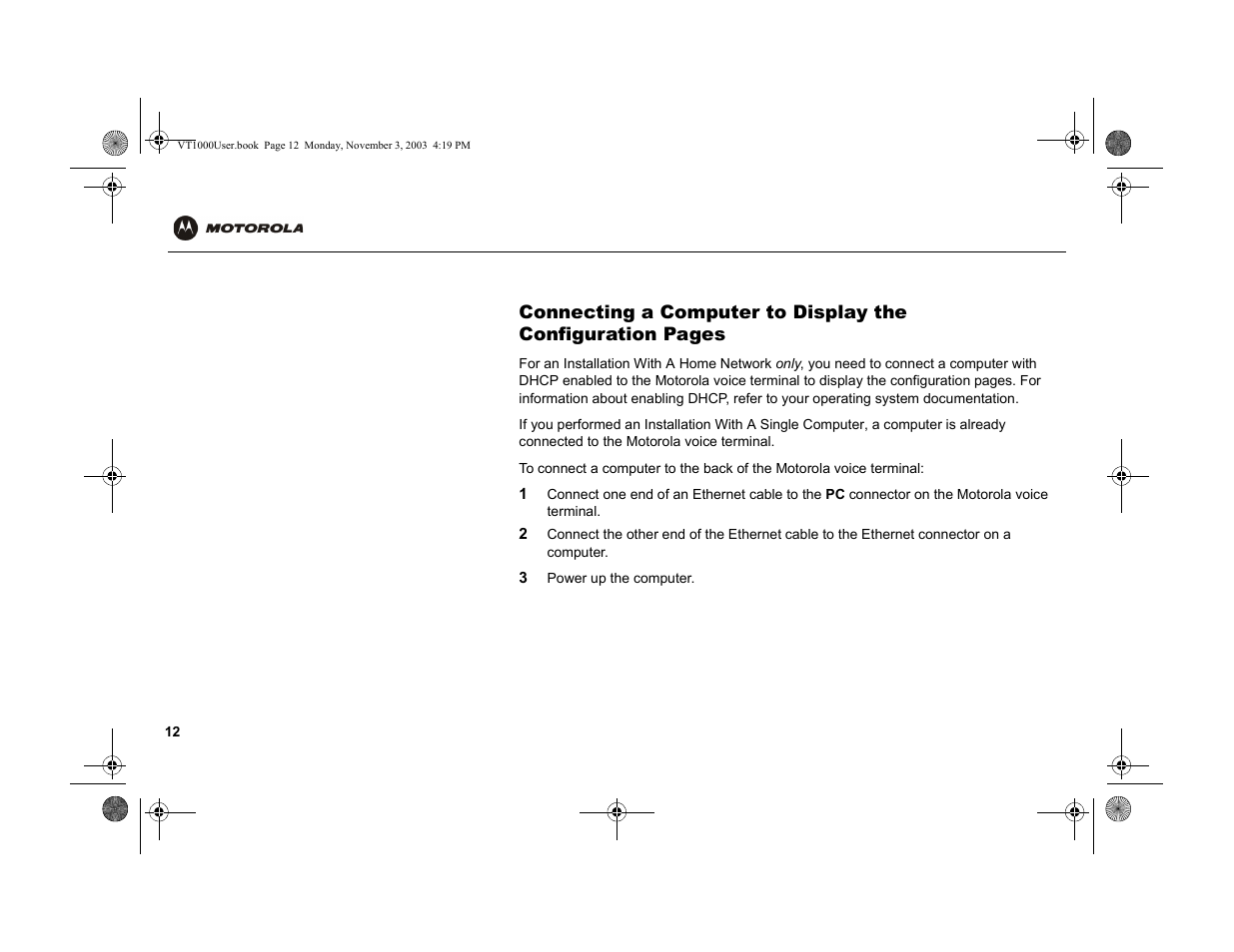 Motorola VT1000v User Manual | Page 18 / 32