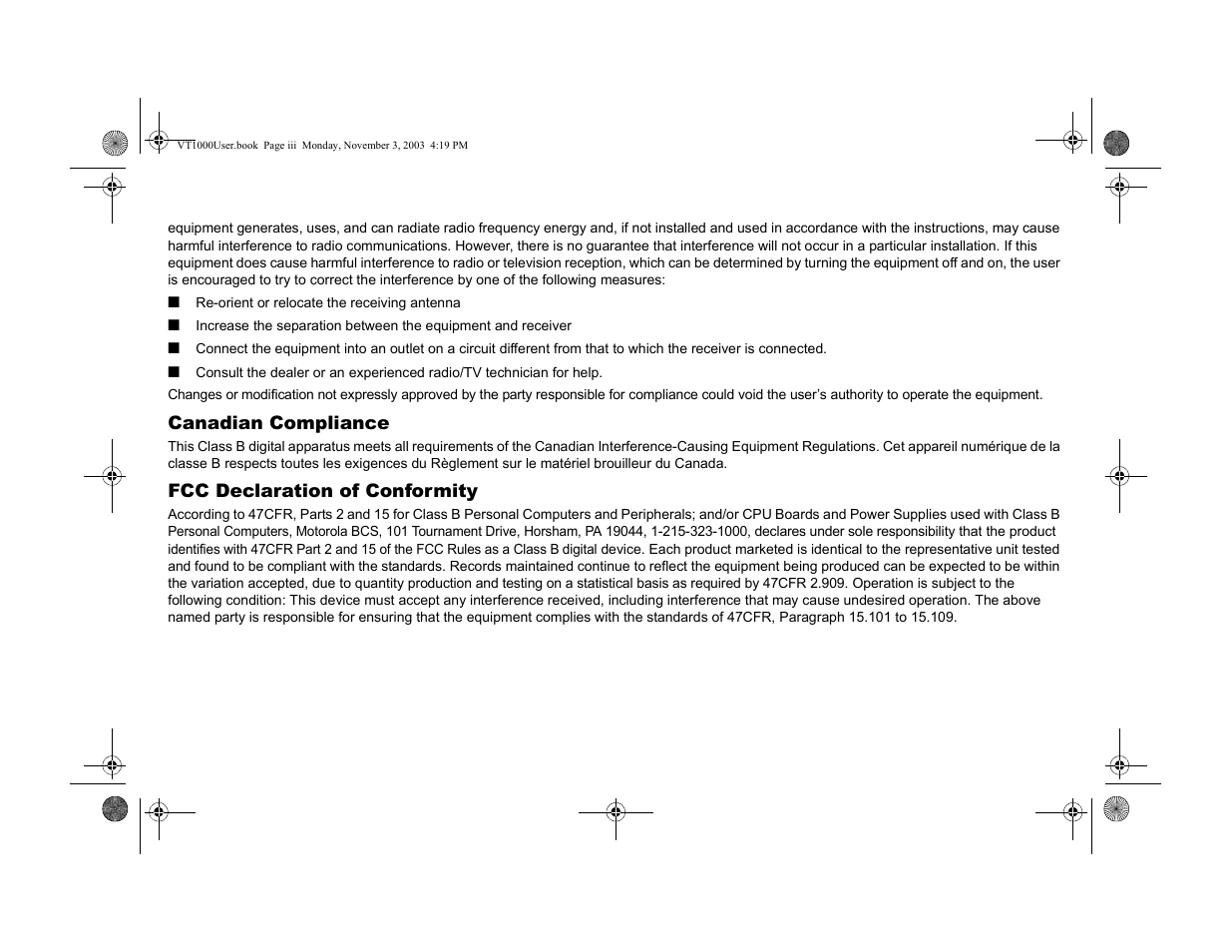 Motorola VT1000v User Manual | Page 3 / 32
