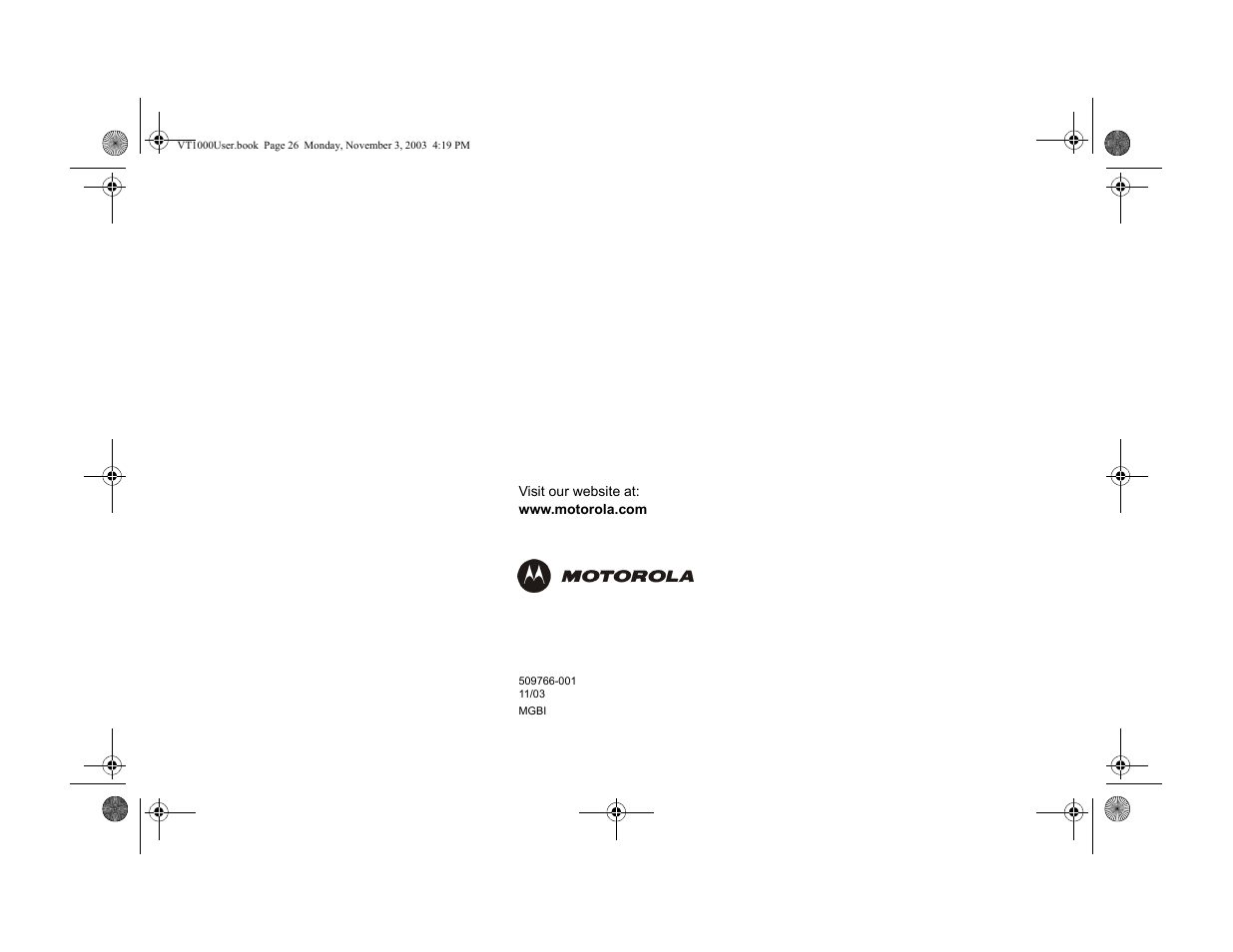 Motorola VT1000v User Manual | Page 32 / 32