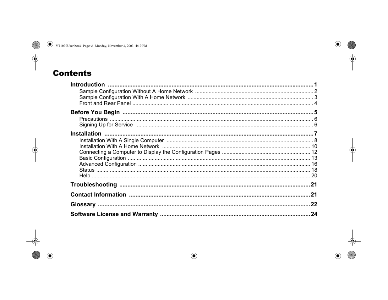 C ontents | Motorola VT1000v User Manual | Page 5 / 32