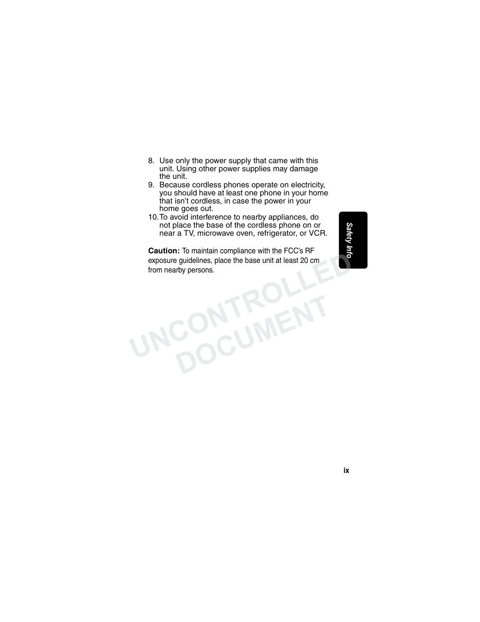 Uncontrolled document | Motorola MA3160 User Manual | Page 11 / 50