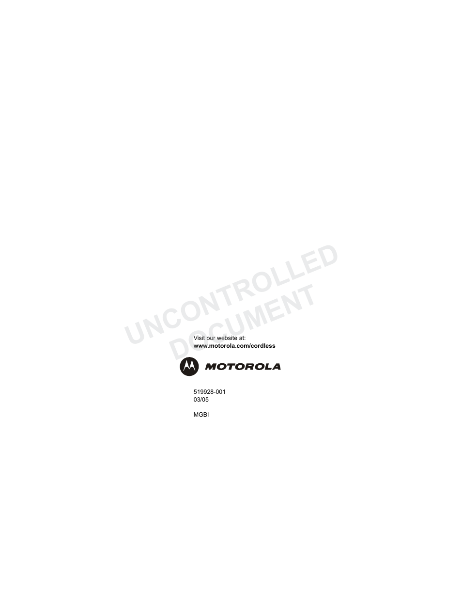 Uncontrolled document | Motorola MA3160 User Manual | Page 50 / 50