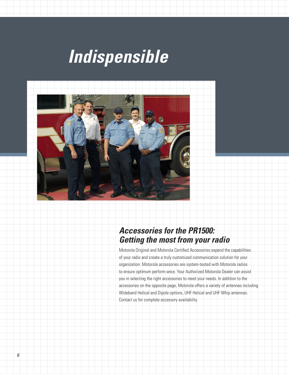 Indispensible | Motorola Professional Series Two-Way Radios PR1500 User Manual | Page 6 / 12