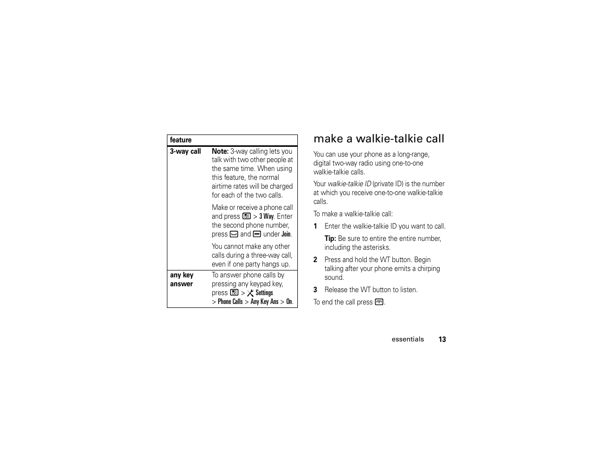 Make a walkie-talkie call | Motorola Boost i296 User Manual | Page 17 / 84