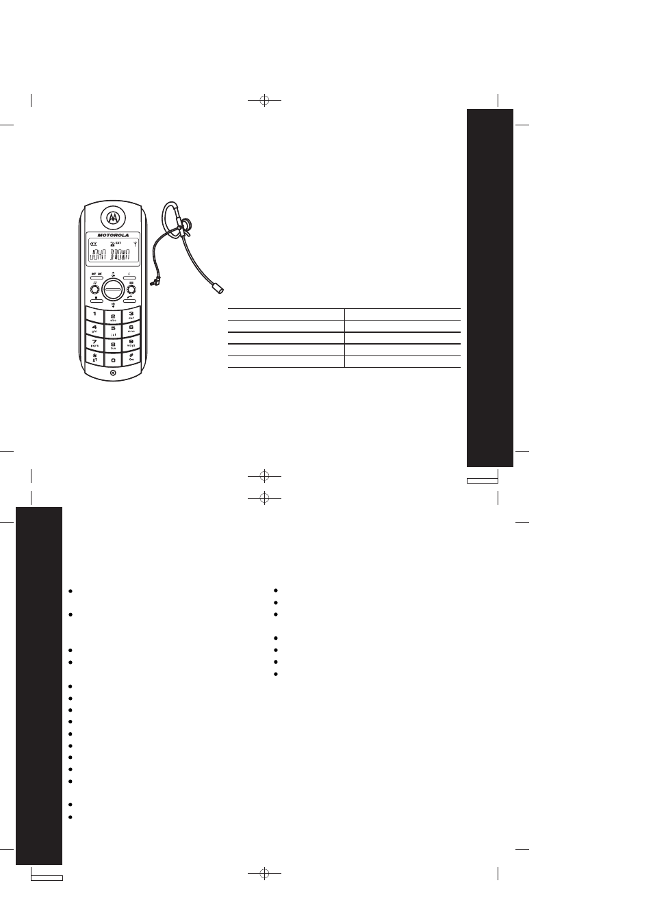 12 features 11 installation | Motorola ME4050 User Manual | Page 7 / 24