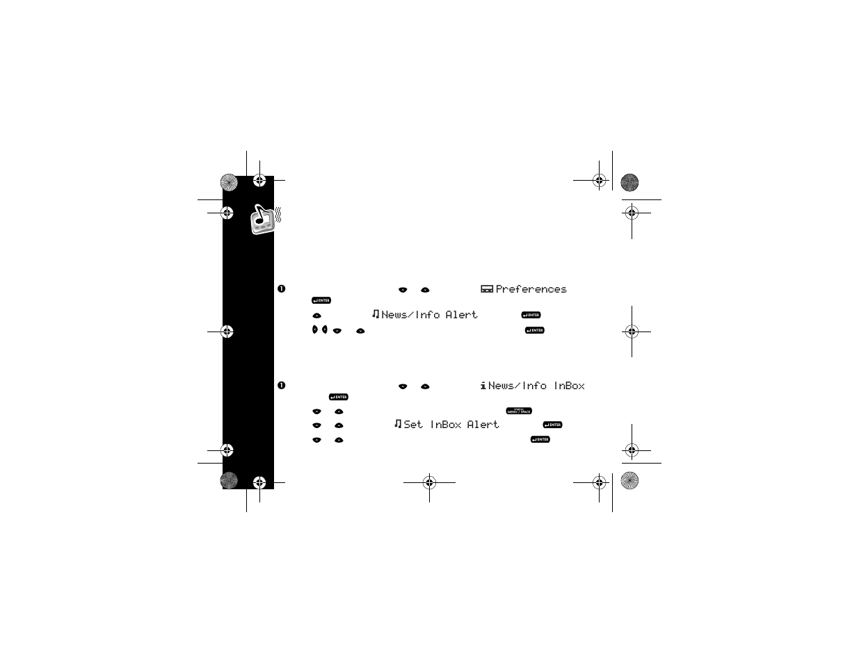 Setting the news/info alert mode, Setting news/info inbox alerts, Ale r t s | Motorola T900 User Manual | Page 20 / 62