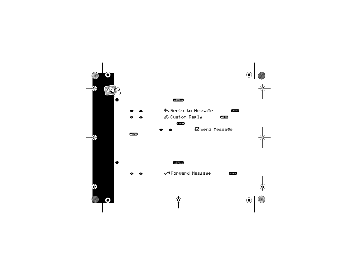 Sending a custom reply, Forwarding messages | Motorola T900 User Manual | Page 34 / 62