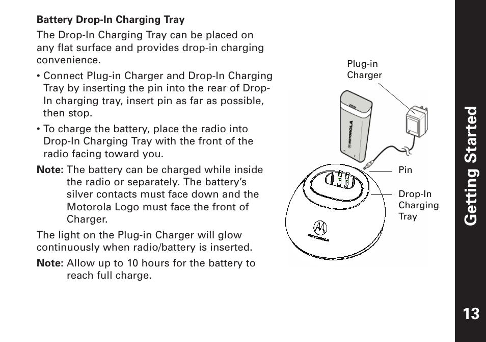 Getting star ted | Motorola T7100 User Manual | Page 14 / 39
