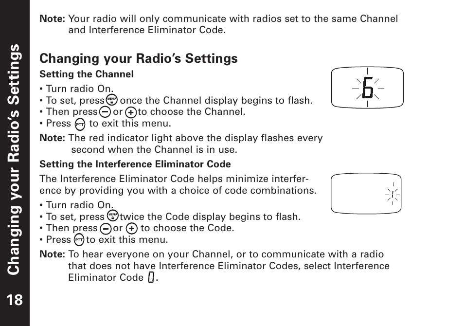 Changing your radio’ s settings, Changing your radio’s settings | Motorola T7100 User Manual | Page 19 / 39
