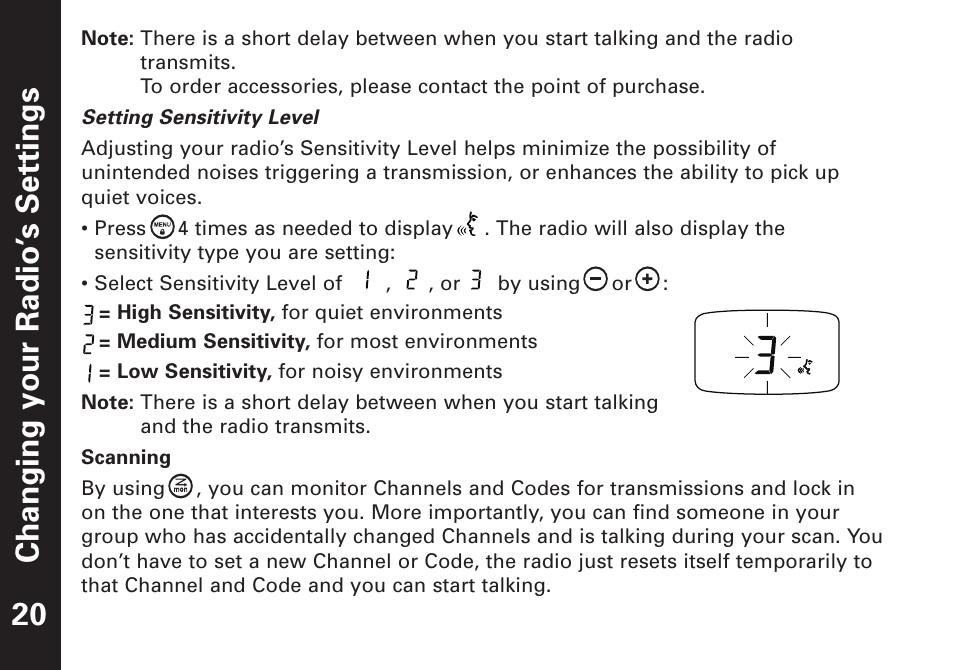Changing your radio’ s settings | Motorola T7100 User Manual | Page 21 / 39