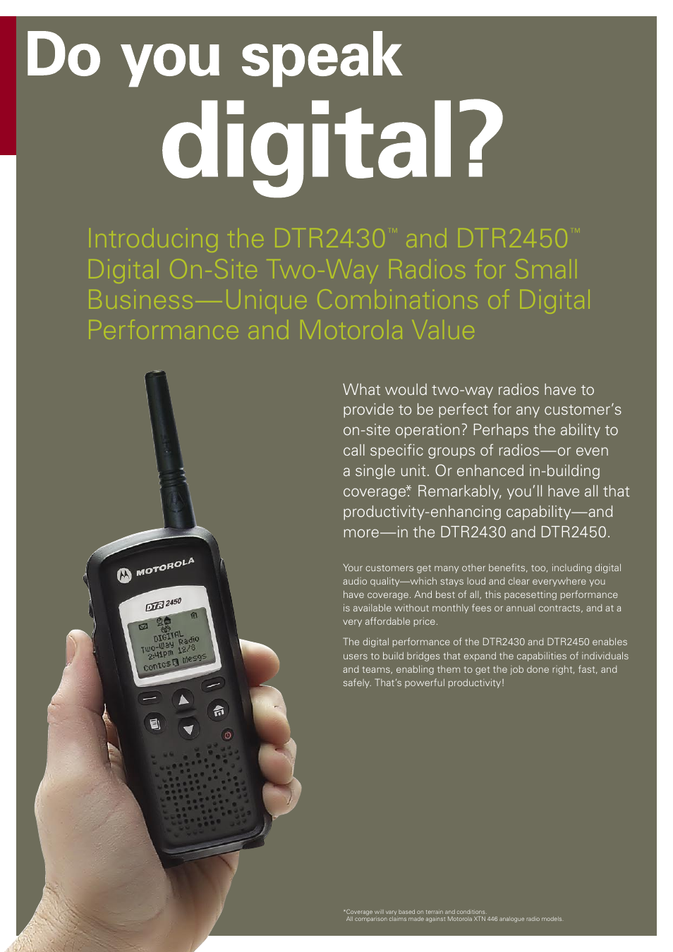 Introducing the dtr2430, And dtr2450 | Motorola DTR2450 User Manual | Page 2 / 12