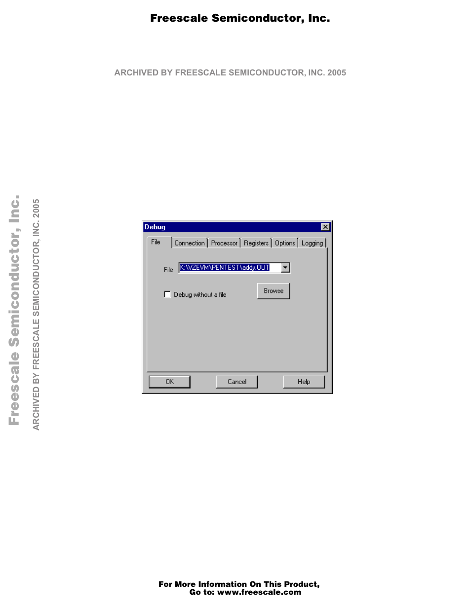 Debug pop-up window of sds v7.4 -14, Freescale semiconductor, i | Motorola M68EZ328ADS User Manual | Page 15 / 65