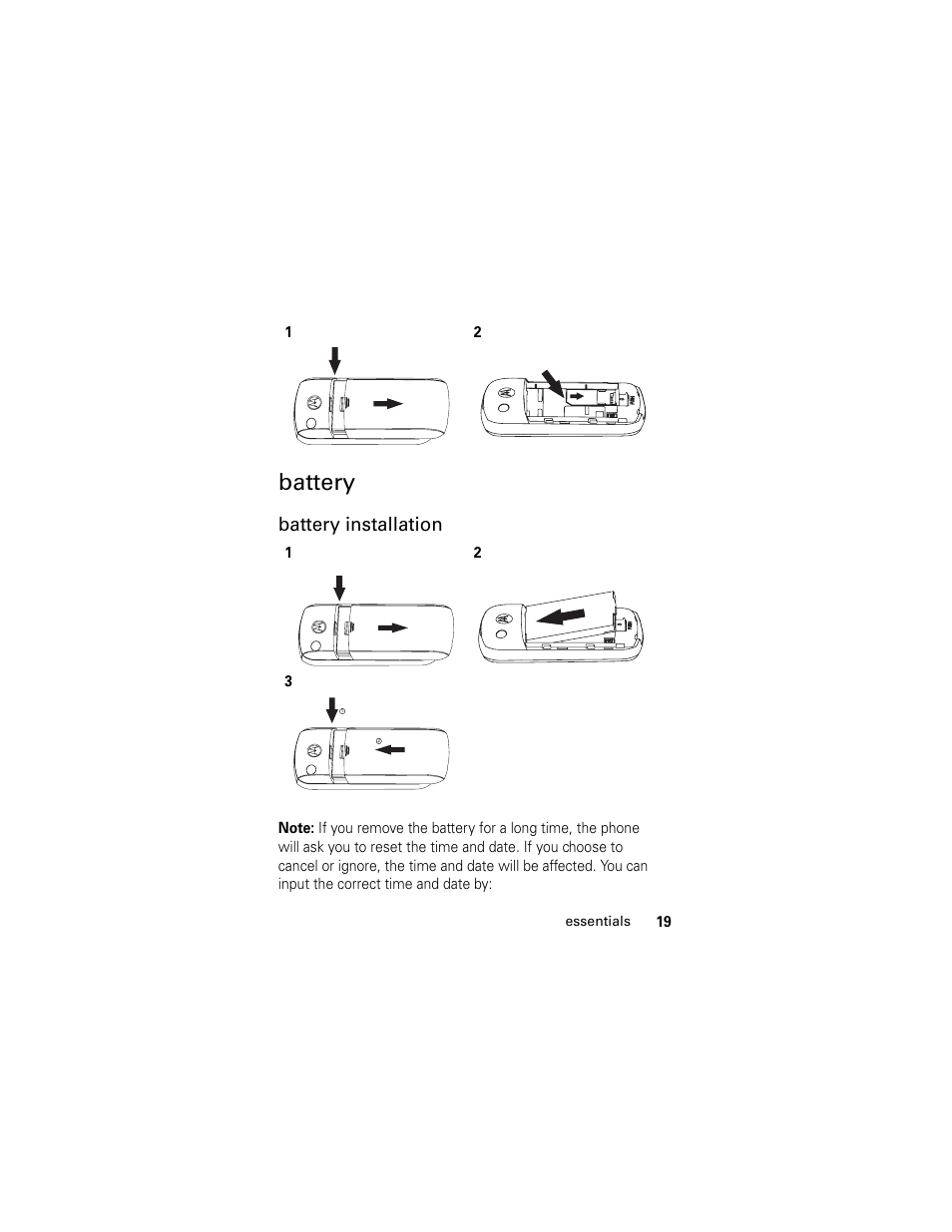 Battery, Battery installation | Motorola C118 User Manual | Page 21 / 60
