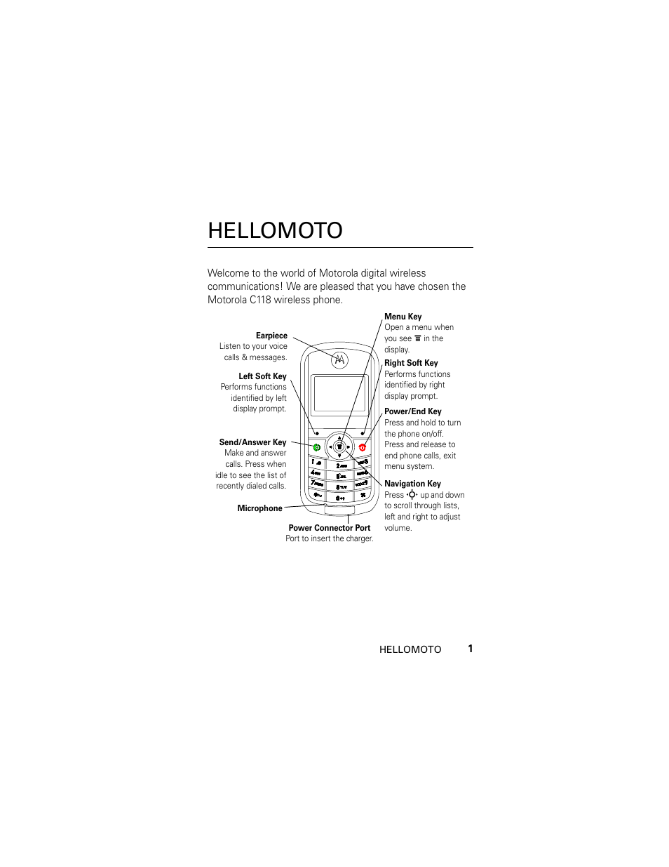 Hellomoto | Motorola C118 User Manual | Page 3 / 60