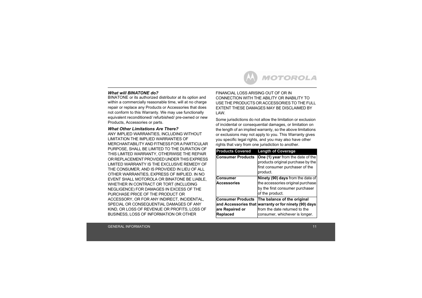 Motorola MBP8 User Manual | Page 11 / 15