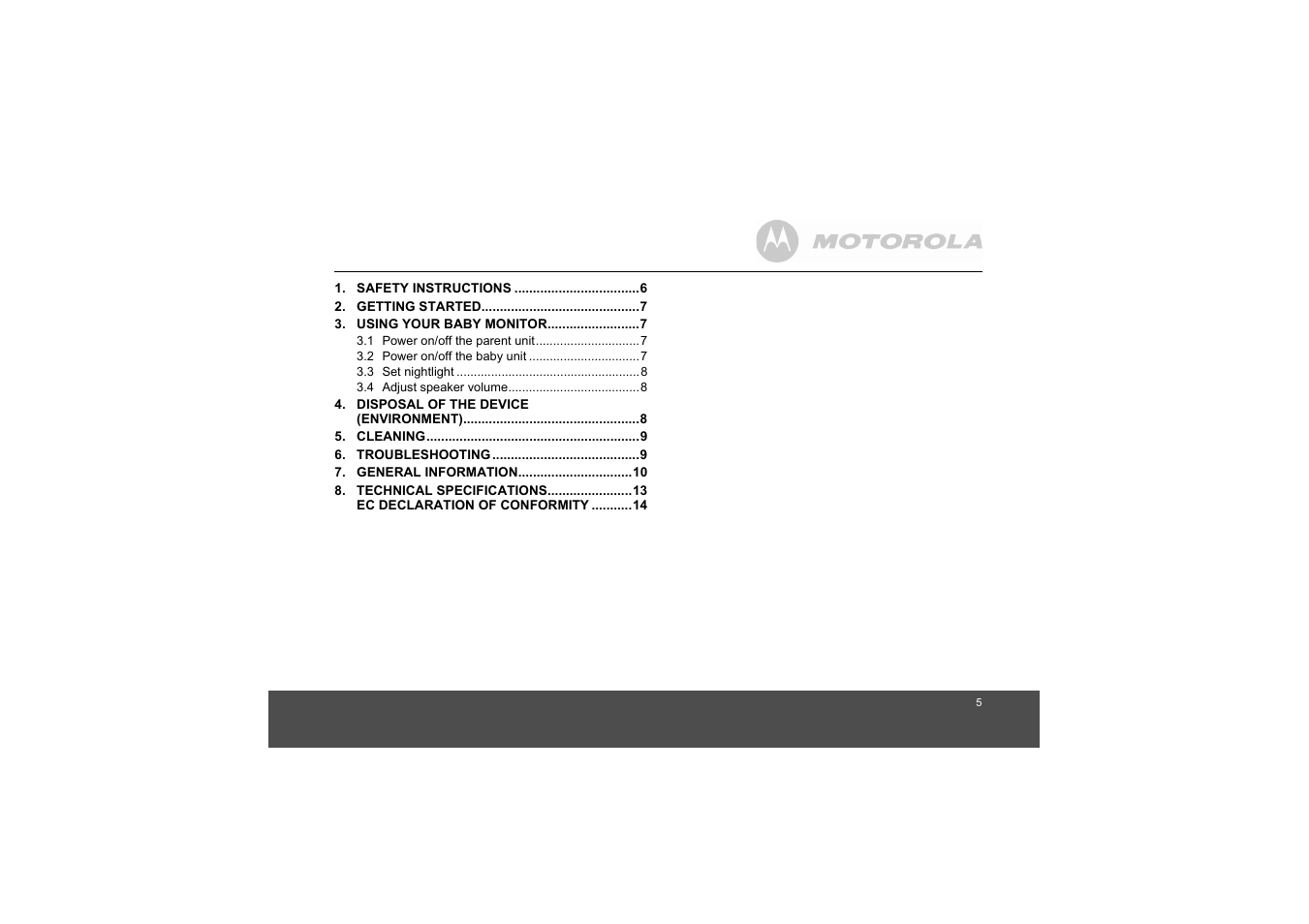 Motorola MBP8 User Manual | Page 5 / 15