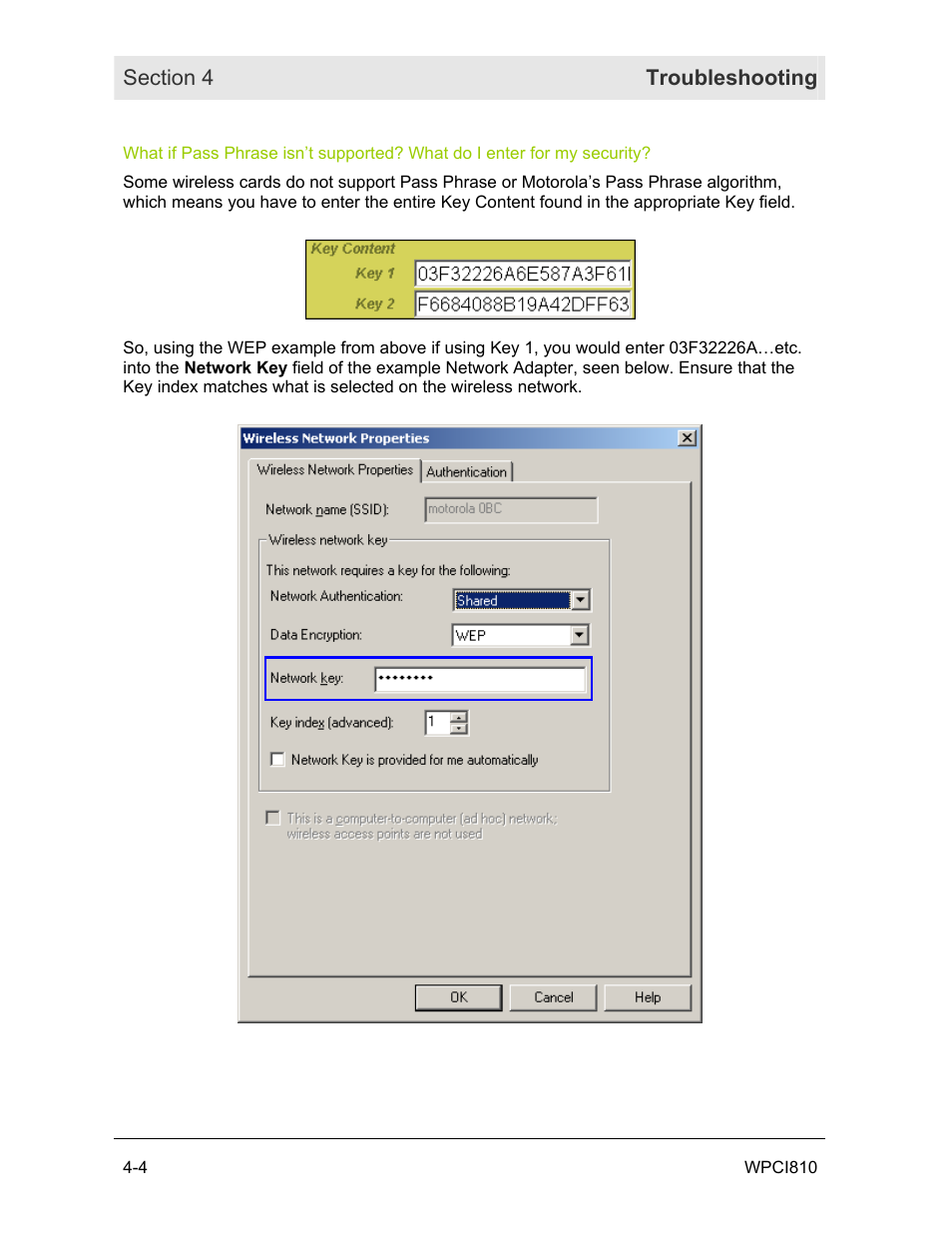 Motorola WPCI810GP User Manual | Page 45 / 58