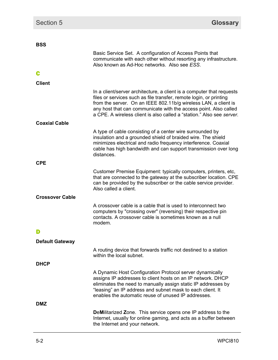 Motorola WPCI810GP User Manual | Page 47 / 58