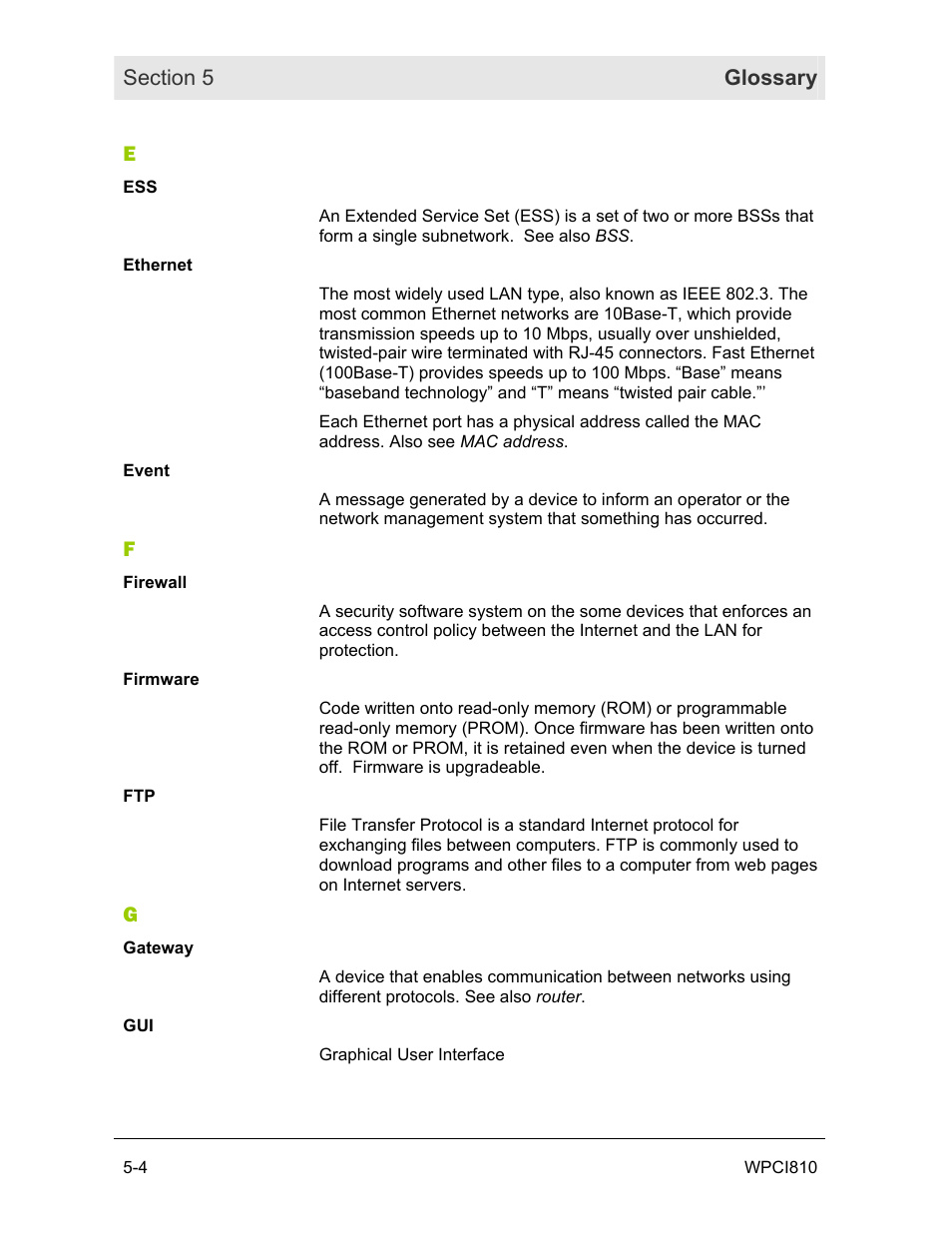Motorola WPCI810GP User Manual | Page 49 / 58