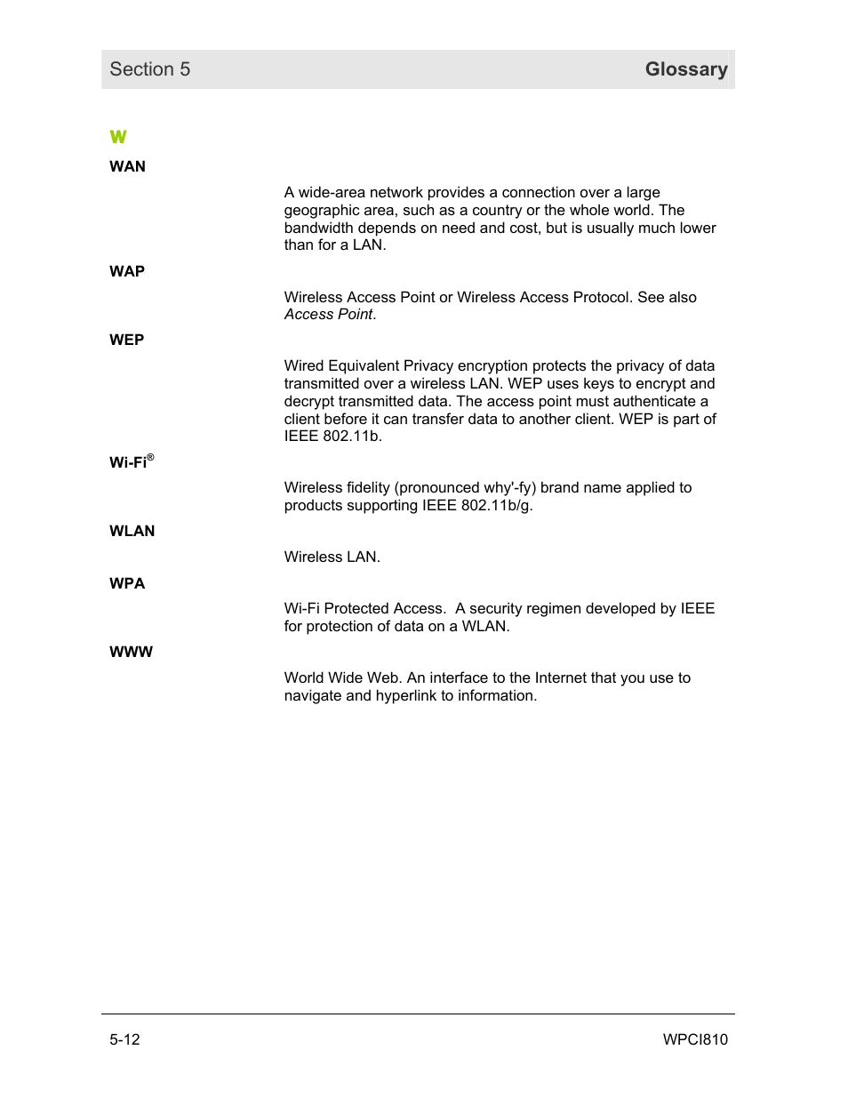 Motorola WPCI810GP User Manual | Page 57 / 58