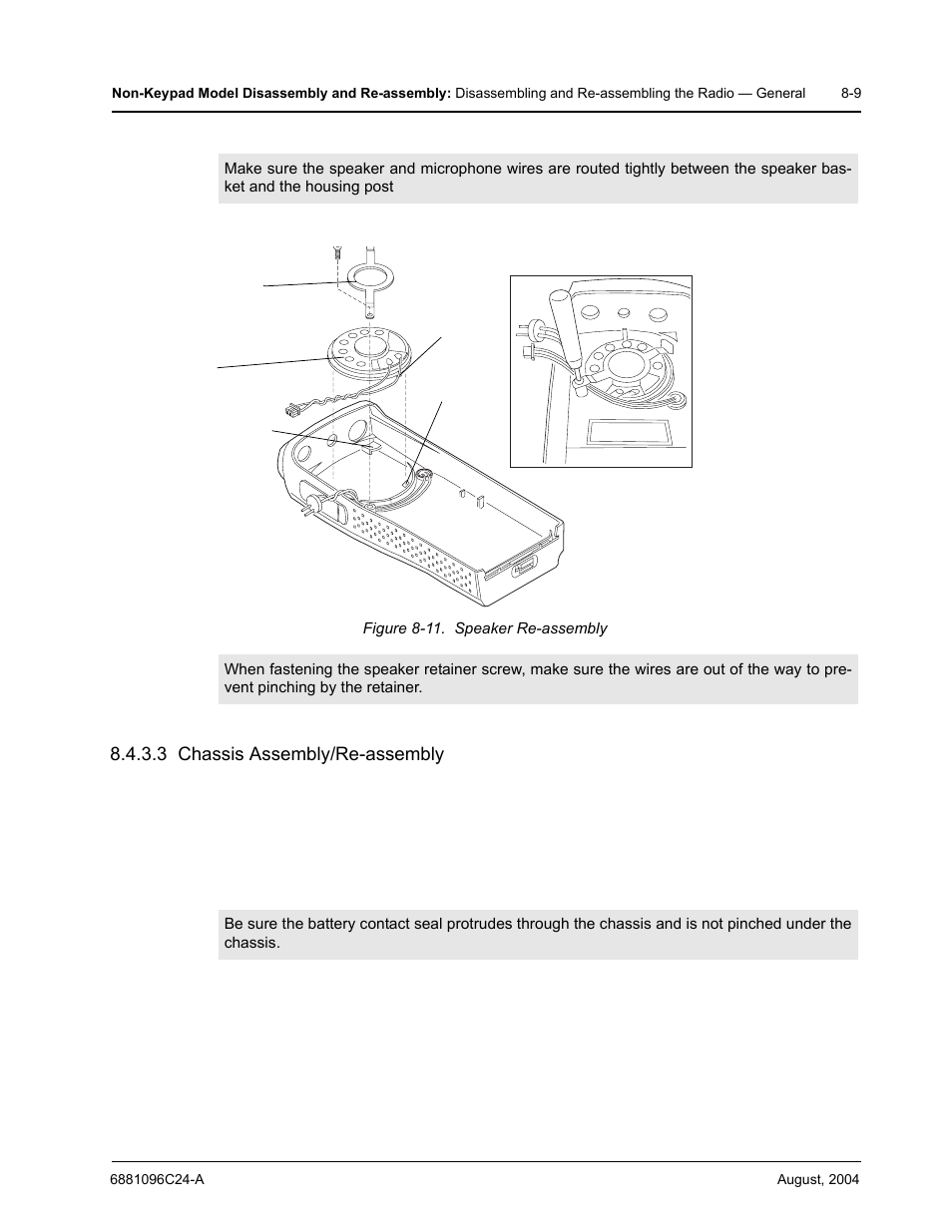 3 chassis assembly/re-assembly | Motorola PR400 User Manual | Page 95 / 128